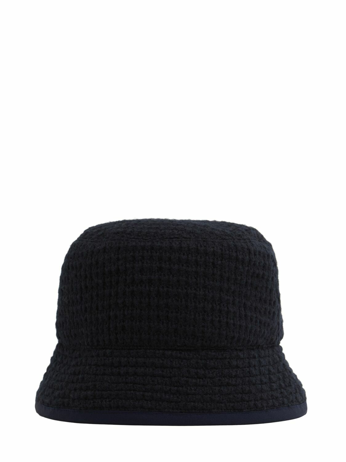 MONCLER Logo Bonded Virgin Wool Blend Bucket Hat Moncler