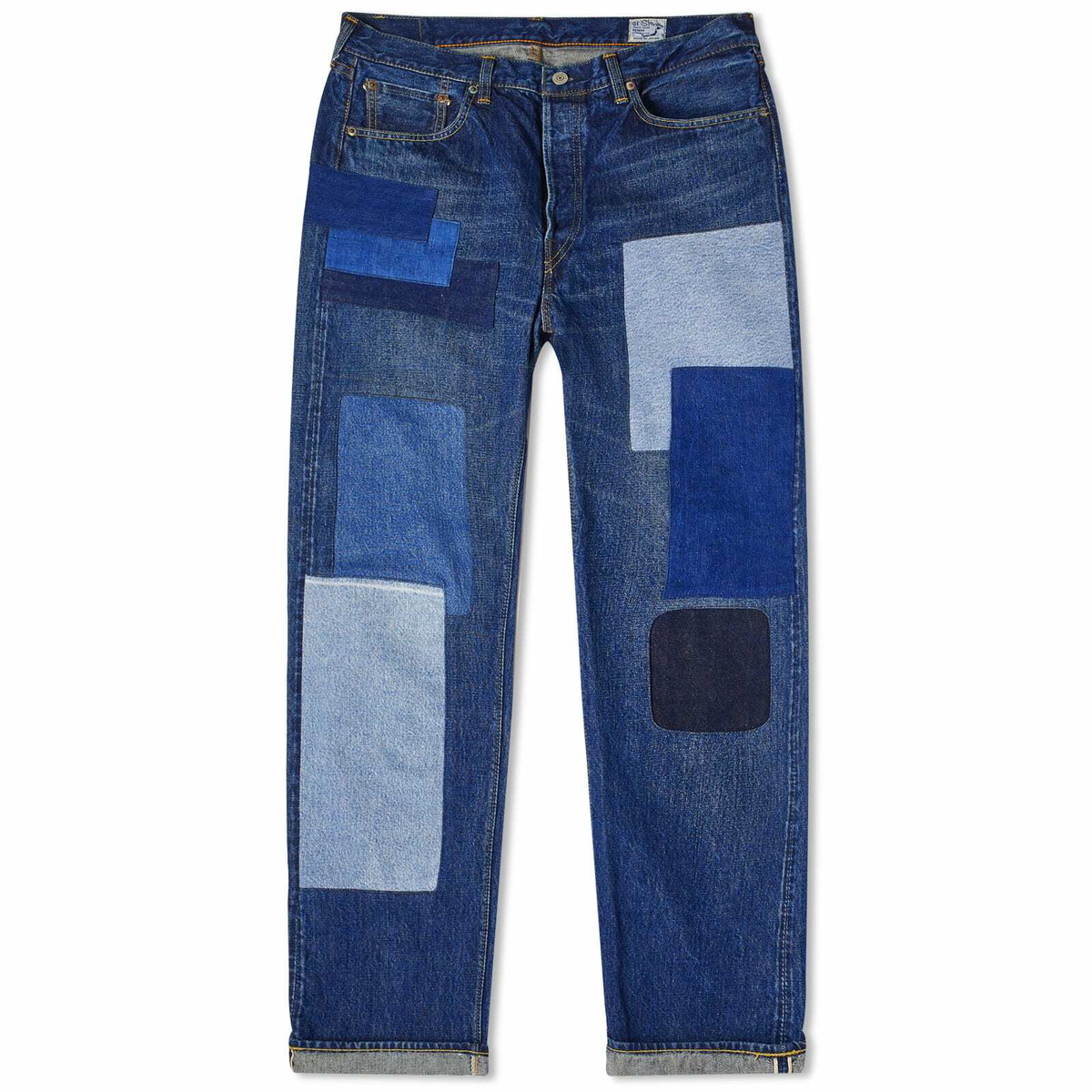 orSlow Men's 105 Patchwork Denim Jeans in Remake orSlow