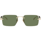 Gucci Gold Frameless Rectangular Sunglasses