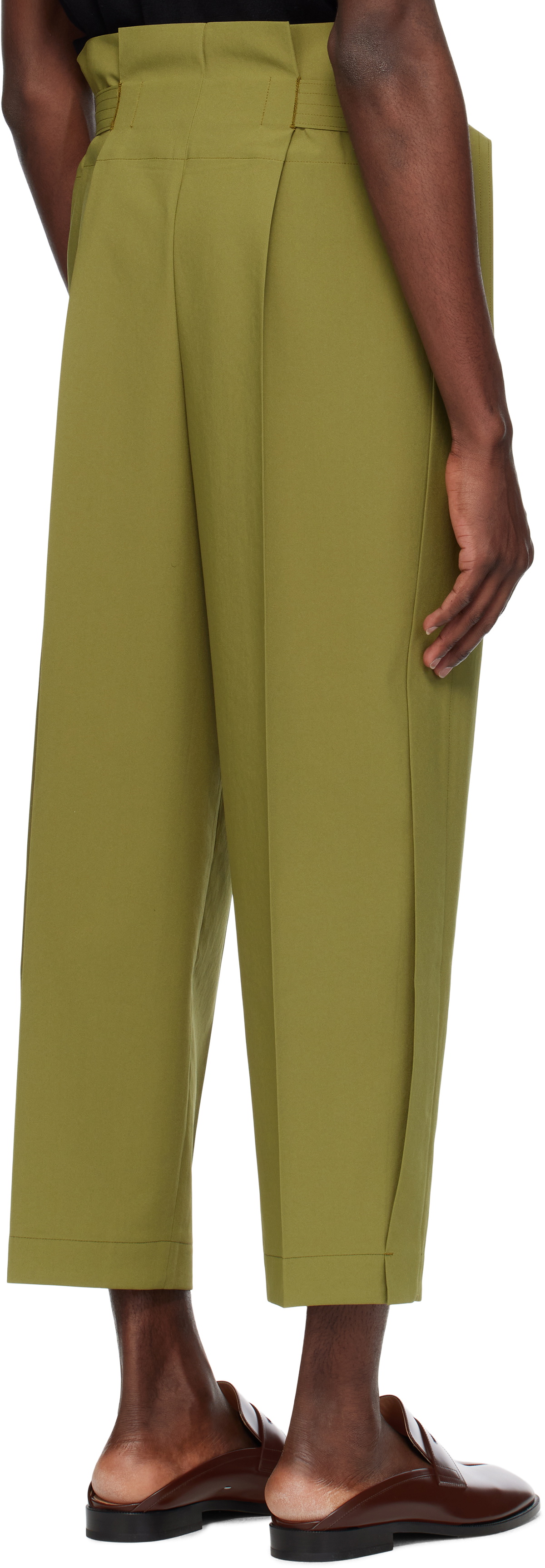 132 5. ISSEY MIYAKE Khaki Flat Tuck Trousers