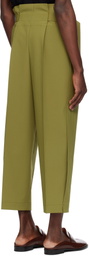 132 5. ISSEY MIYAKE Khaki Flat Tuck Trousers