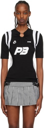 Pushbutton Black Pierced T-Shirt