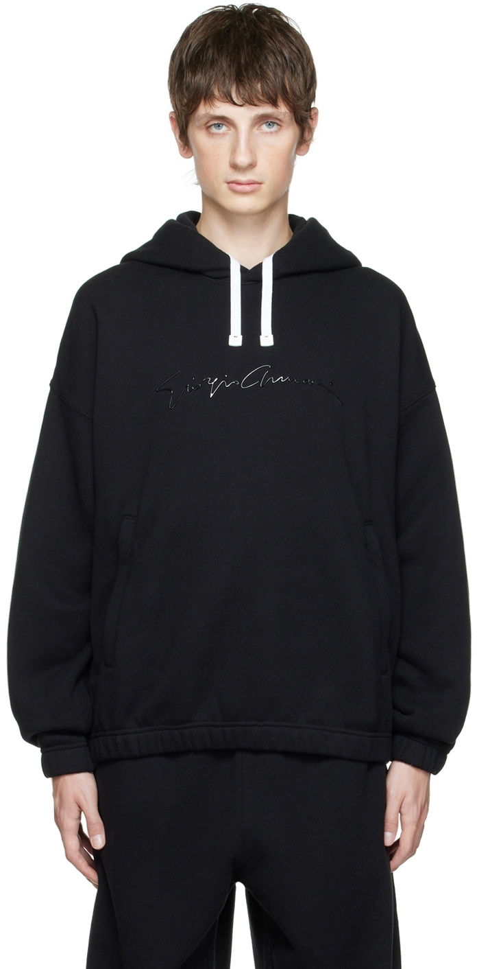 Giorgio Armani SSENSE Exclusive Black Logo Hoodie Giorgio Armani