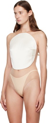 Courrèges Off-White Illusion Circle Satin Bodysuit