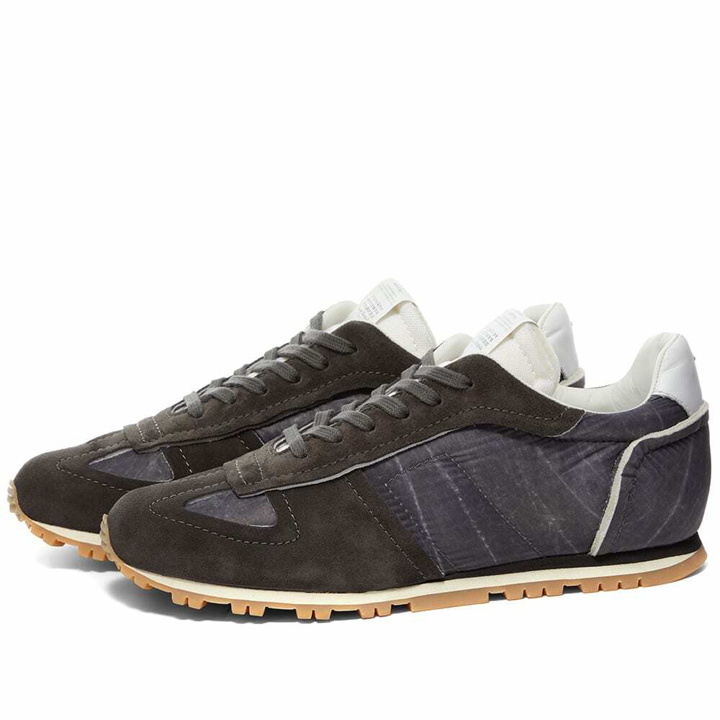 Photo: Maison Margiela Men's Suede Toe Runner Sneakers in Charcoal Grey/Anthracite