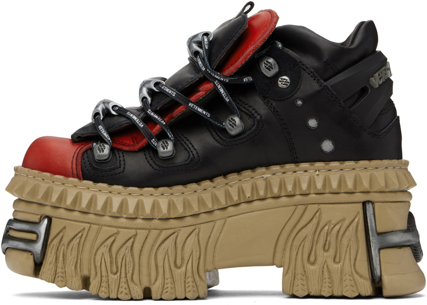 VETEMENTS Black & Red New Rock Edition Platform Sneakers