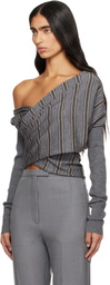 Dries Van Noten Gray Wrap Sweater