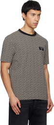 Balmain Black & Beige Monogram Jacquard T-shirt