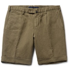 Incotex - Slim-Fit Linen and Cotton-Blend Shorts - Men - Green