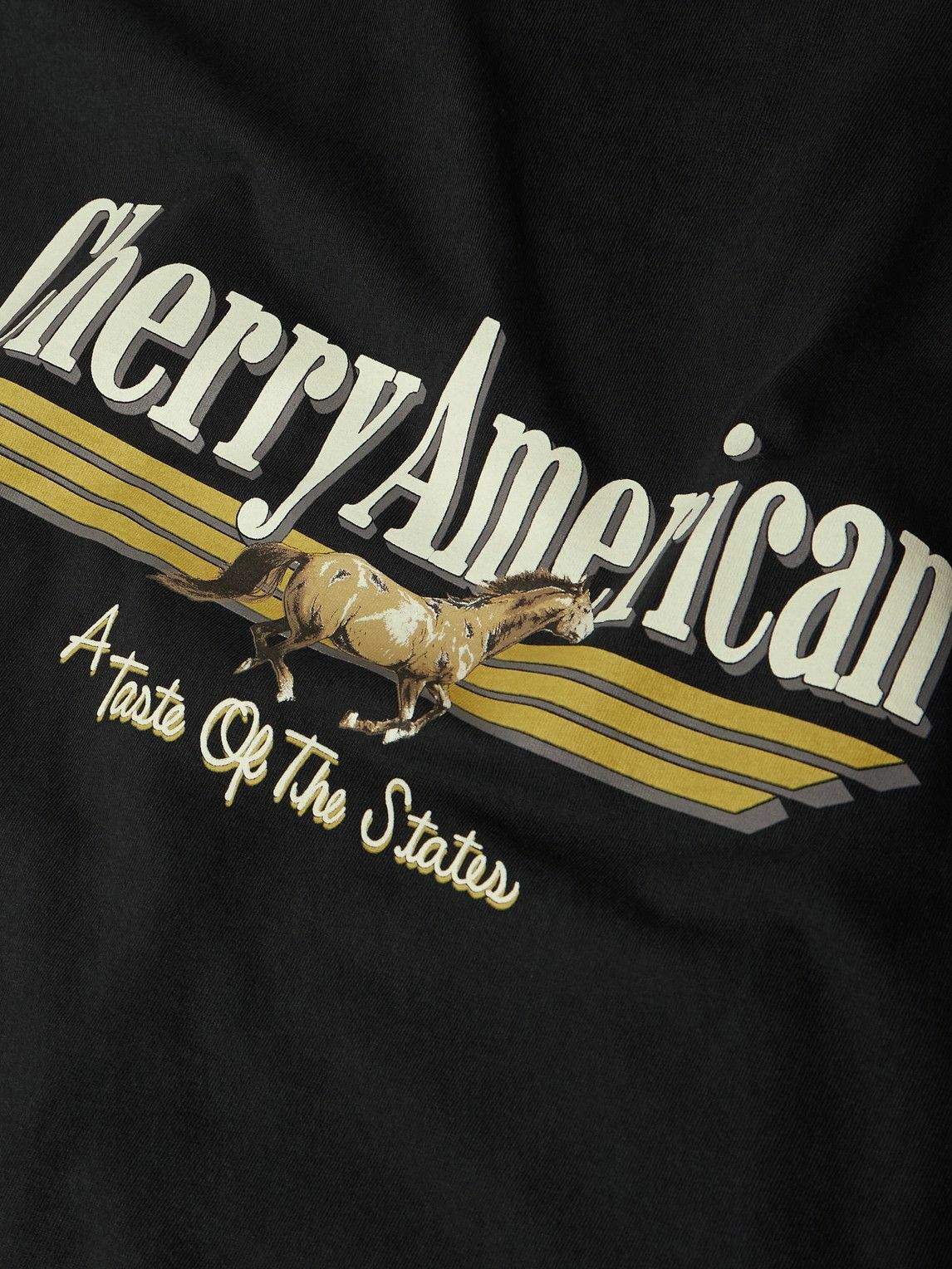 Cherry Los Angeles - Coast to Coast Printed Cotton-Jersey T-Shirt - Black