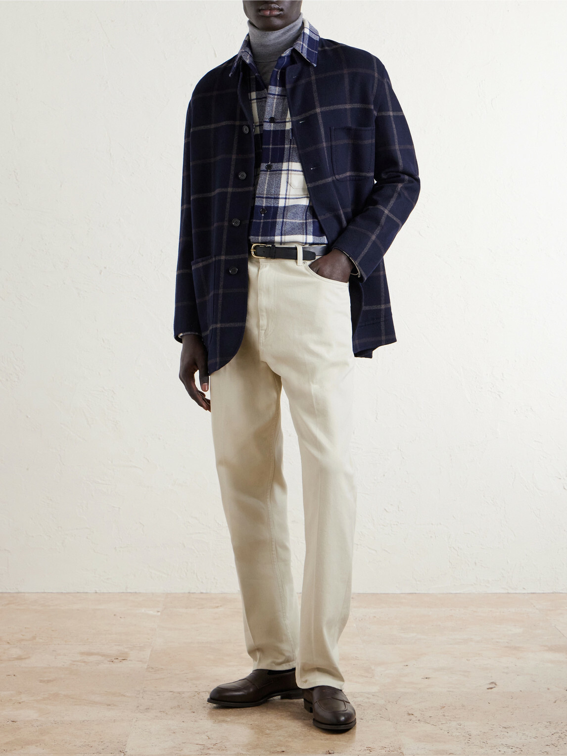 Dunhill - Checked Cashmere Overshirt - Blue