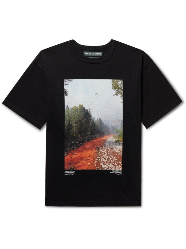Photo: Reese Cooper® - Western Wildfires Printed Cotton-Jersey T-Shirt - Black