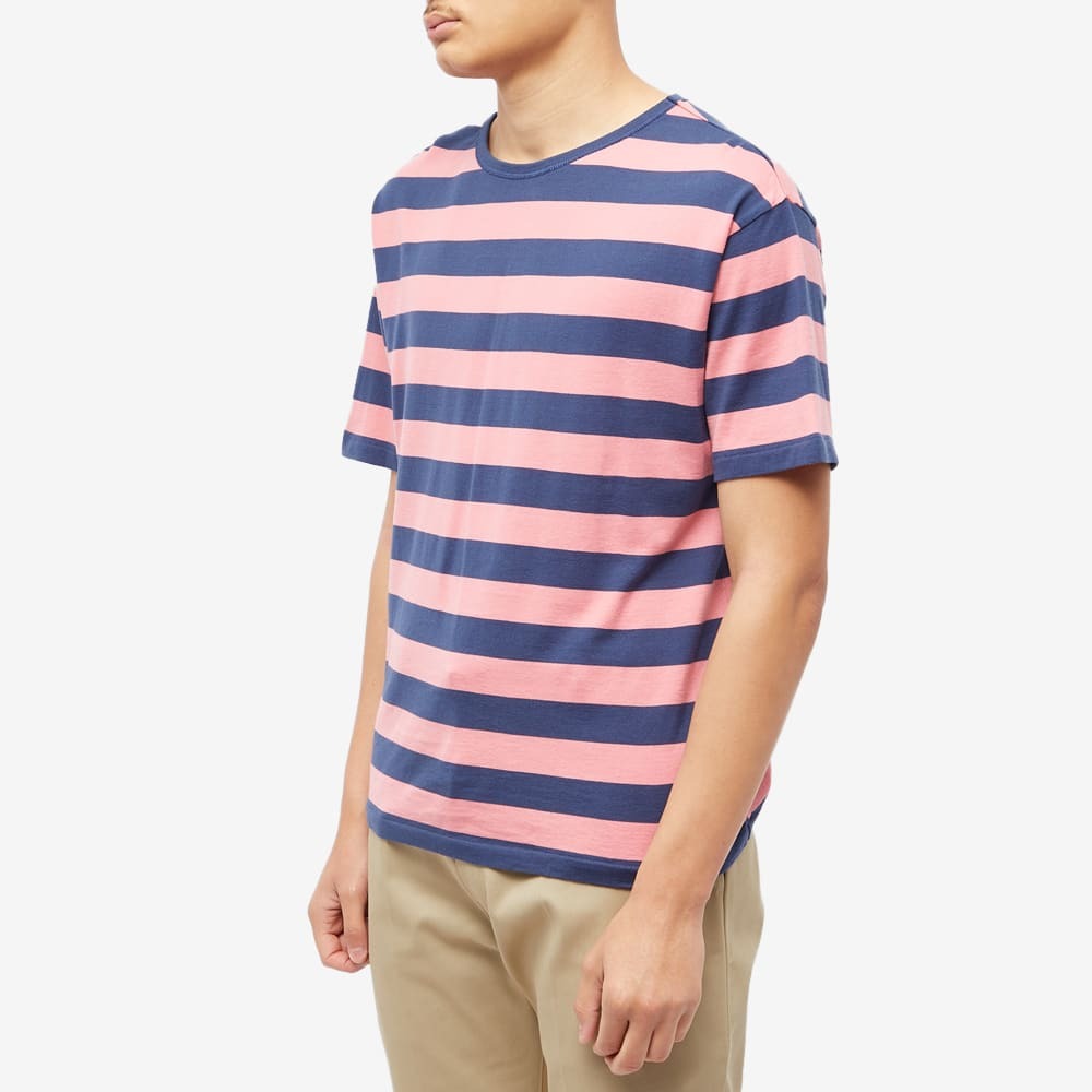 Visvim Men's Border Striped T-Shirt in Purple Visvim