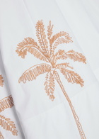 Staud Wells Appliquéd Stretch-cotton Midi Dress White