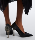 Jimmy Choo Ixia crystal-embellished satin pumps