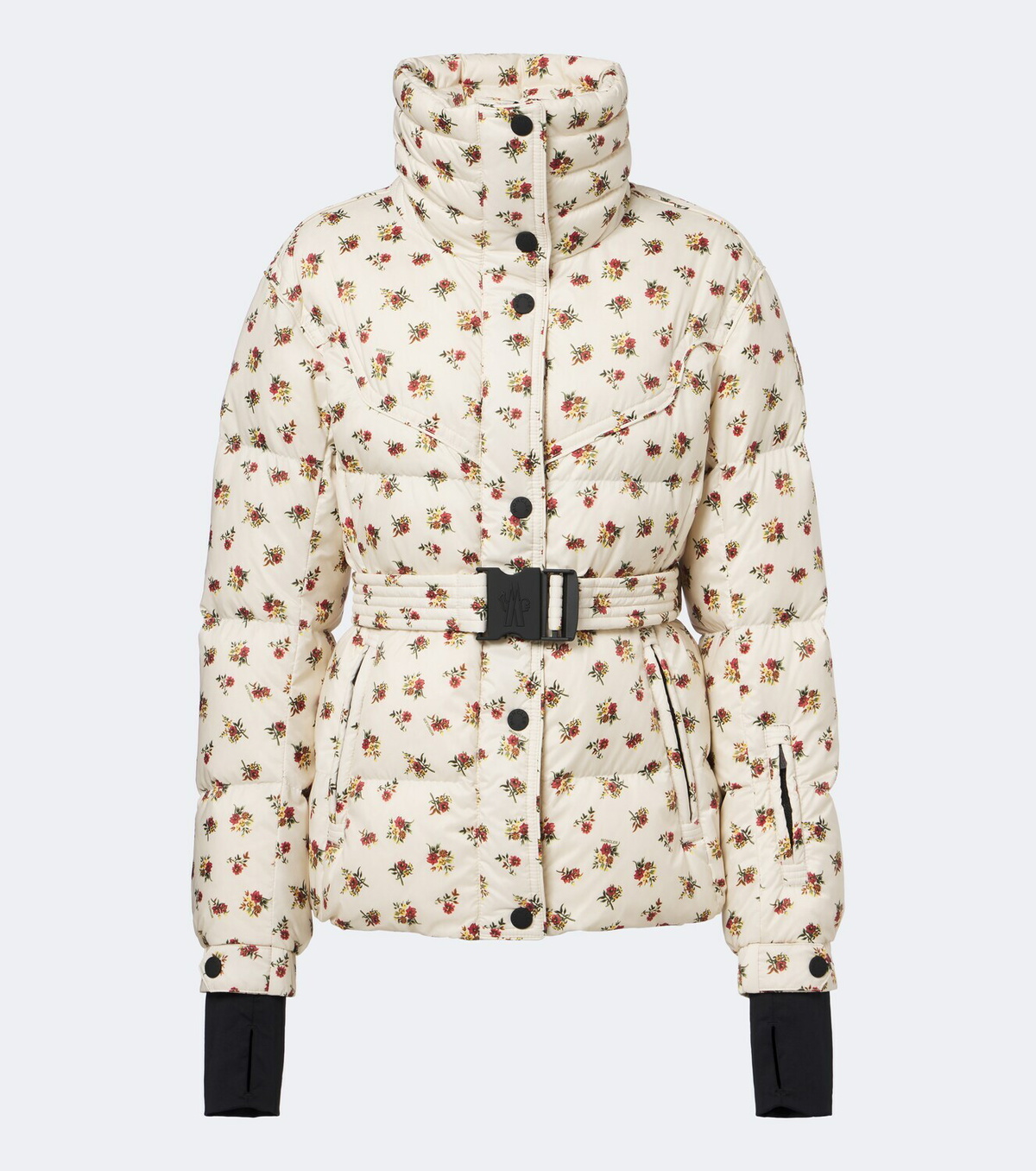 Moncler Grenoble Floral belted down ski jacket