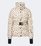 Moncler Grenoble Floral belted down ski jacket