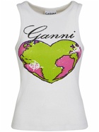 GANNI - Graphic Heart Cotton Blend Tank Top