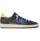 Golden Goose - Ball Star Distressed Lizard-Effect Leather Sneakers - Black