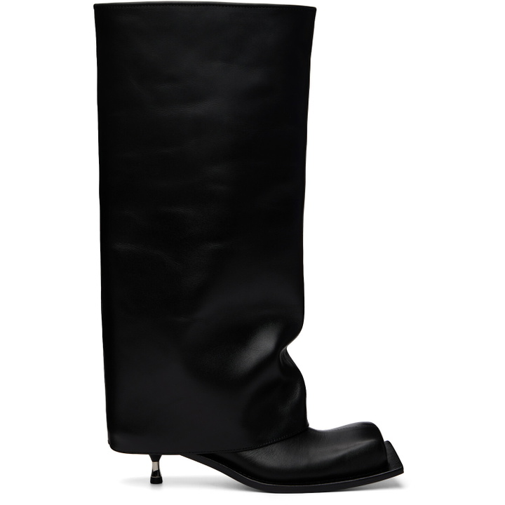 Photo: FIDAN NOVRUZOVA Black Iman Kitten Heel Tall Boots