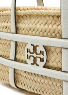 Tory Burch Ella Small Logo-embellished Straw Tote - Beige - One Size