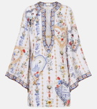 Camilla Cutout printed linen kaftan
