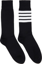 Thom Browne Black Lightweight Cotton 4-Bar Socks