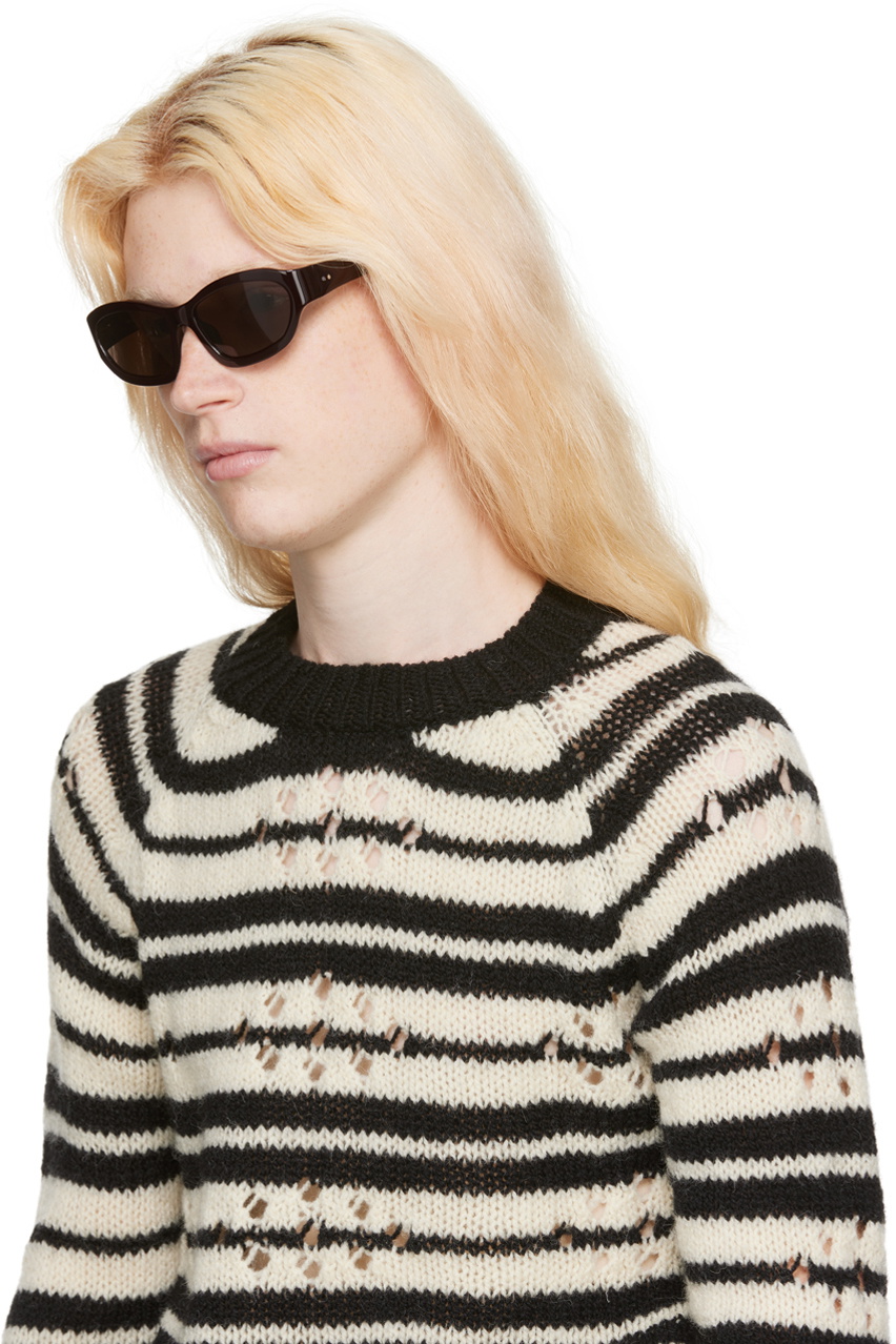 Dries Van Noten Brown Linda Farrow Edition Goggle Sunglasses