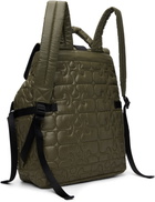 GANNI Khaki Quilted Re-Tech Backpack