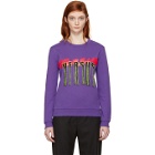 Versus Purple Fringed Logo Sweatshirt