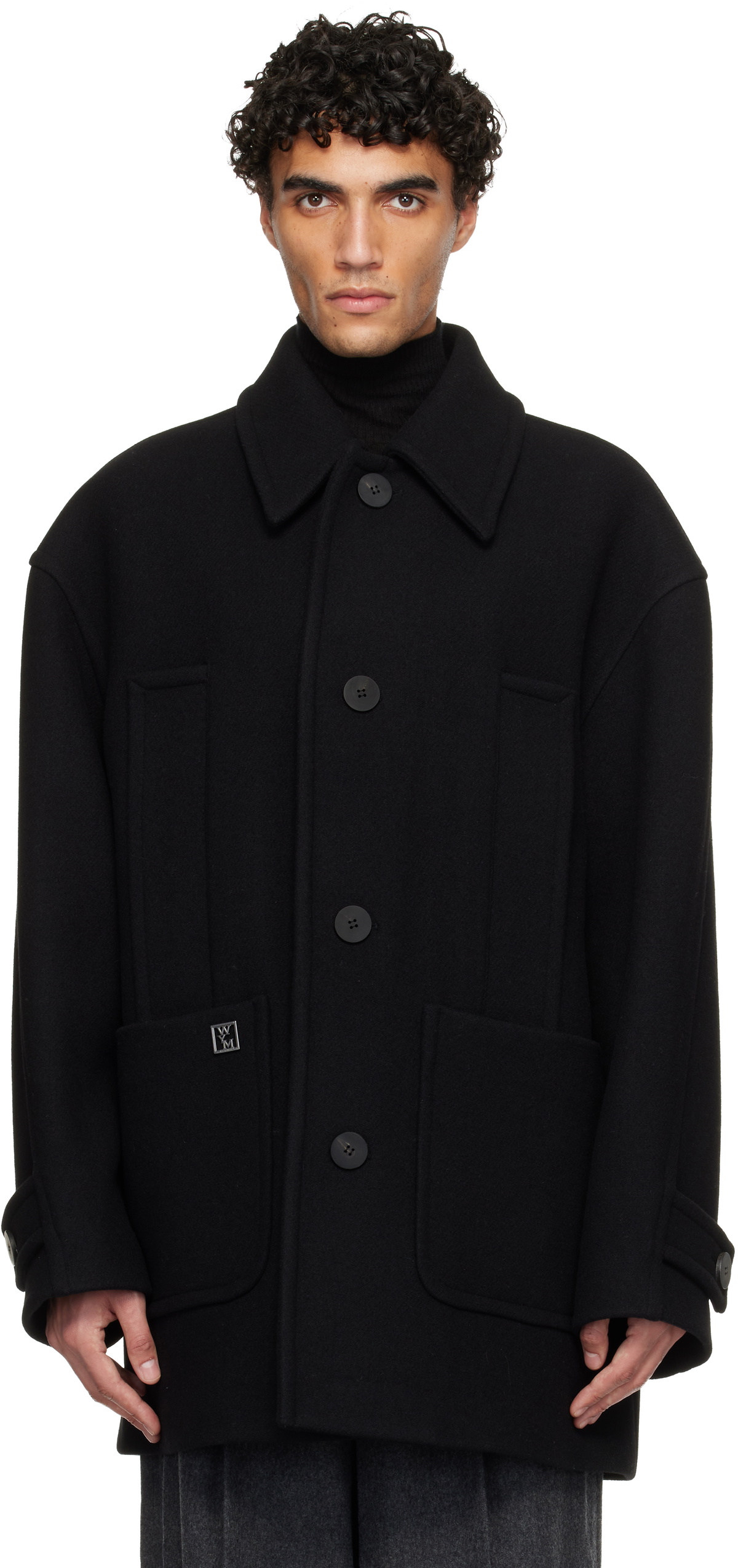 WOOYOUNGMI Black Denim Hooded Jacket Wooyoungmi