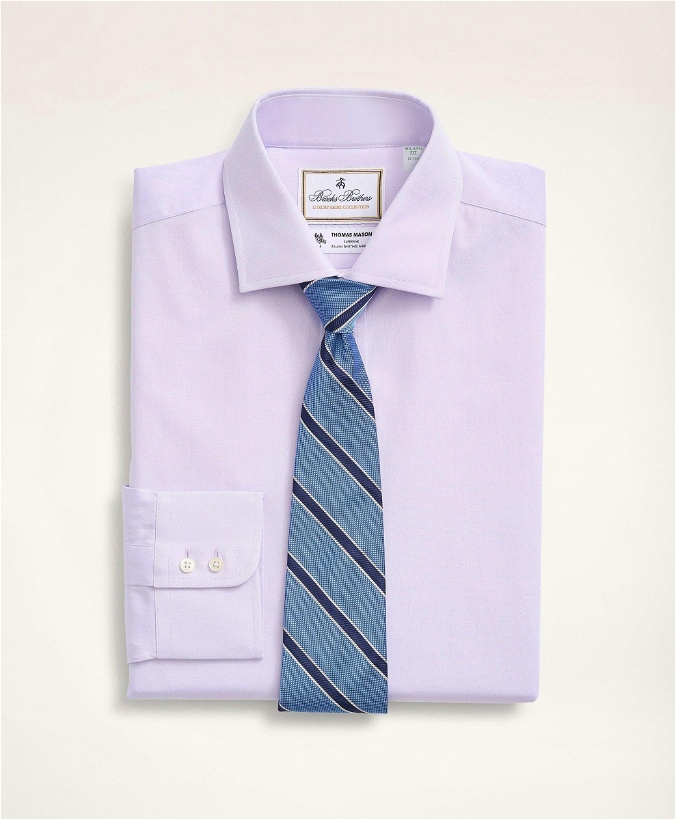 Photo: Brooks Brothers Men's x Thomas Mason Milano Slim-Fit Dress Shirt, Pinpoint English Collar | Pale Lavender