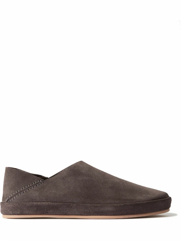 Photo: Mulo - Collapsible-Heel Suede Loafers - Brown
