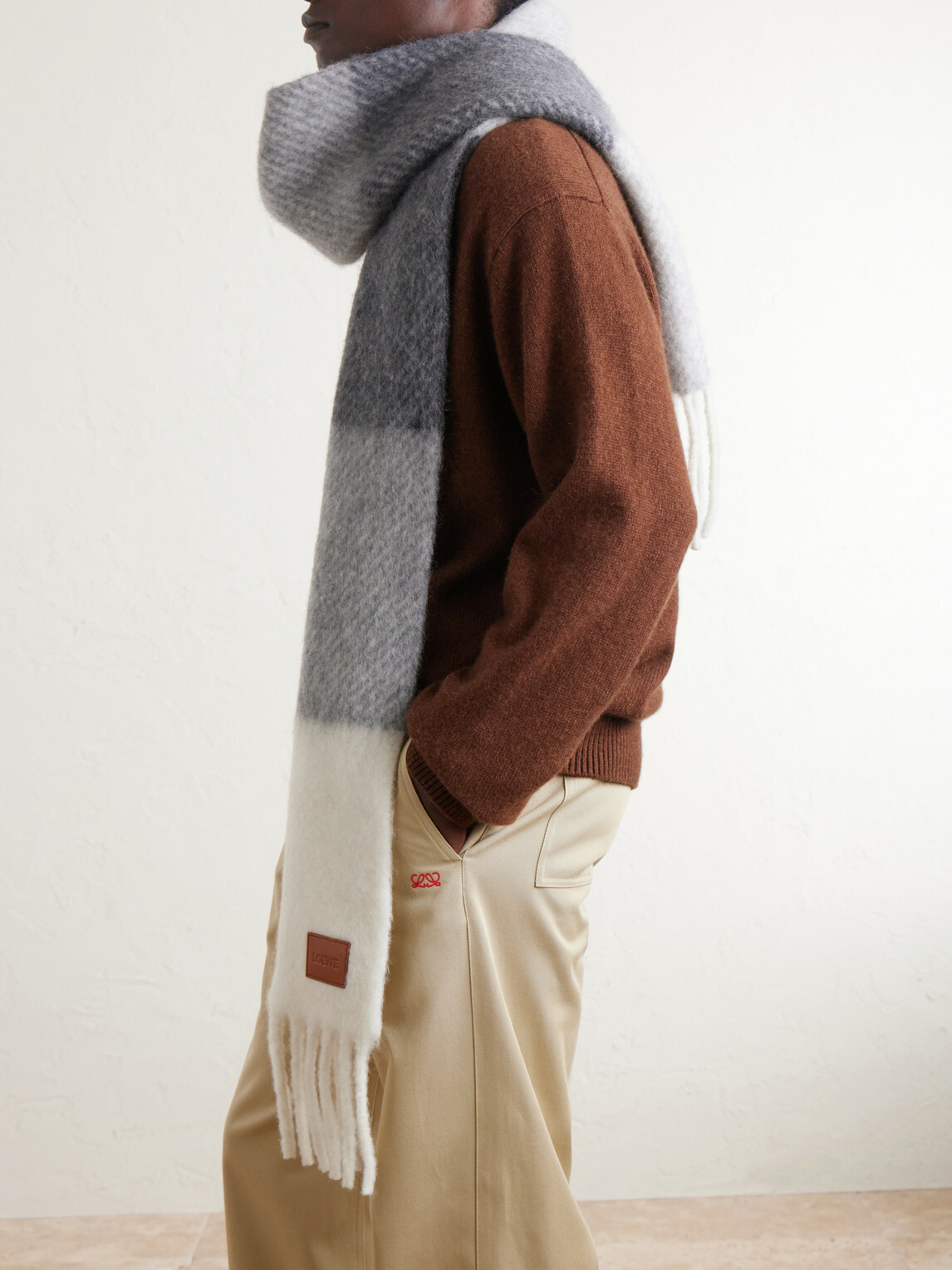 LOEWE - Fringed Striped Alpaca-Blend Scarf