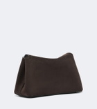 Toteme T-Lock Nano suede clutch