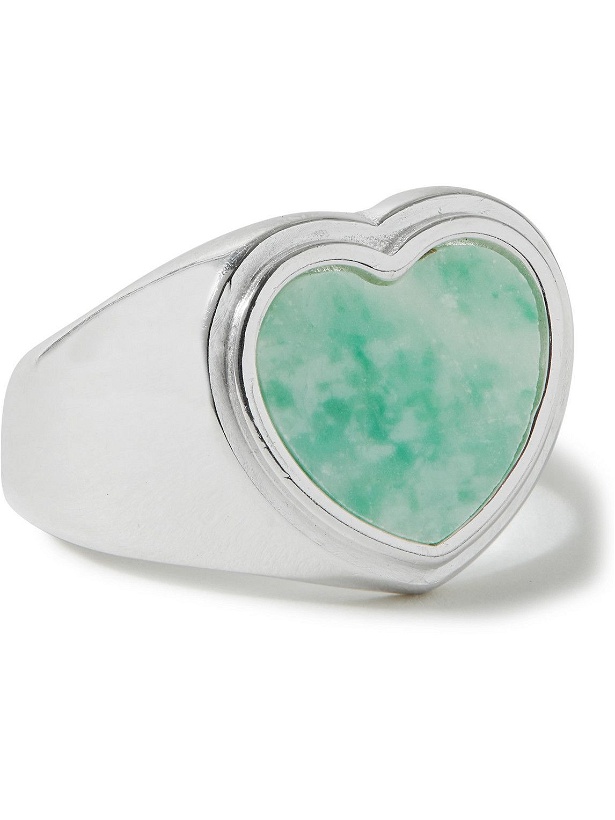 Photo: Hatton Labs - Tranquility Sterling Silver, Resin and Sapphire Signet Ring - Silver
