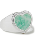 Hatton Labs - Tranquility Sterling Silver, Resin and Sapphire Signet Ring - Silver