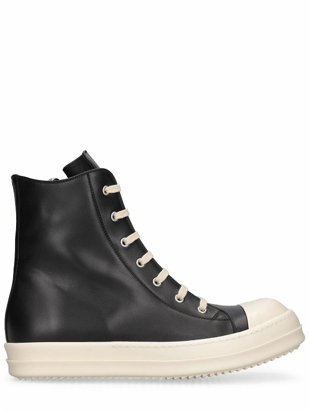 Photo: RICK OWENS - Leather High Top Sneakers