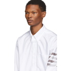 Thom Browne White Oxford 4 Bar Straight Fit Shirt