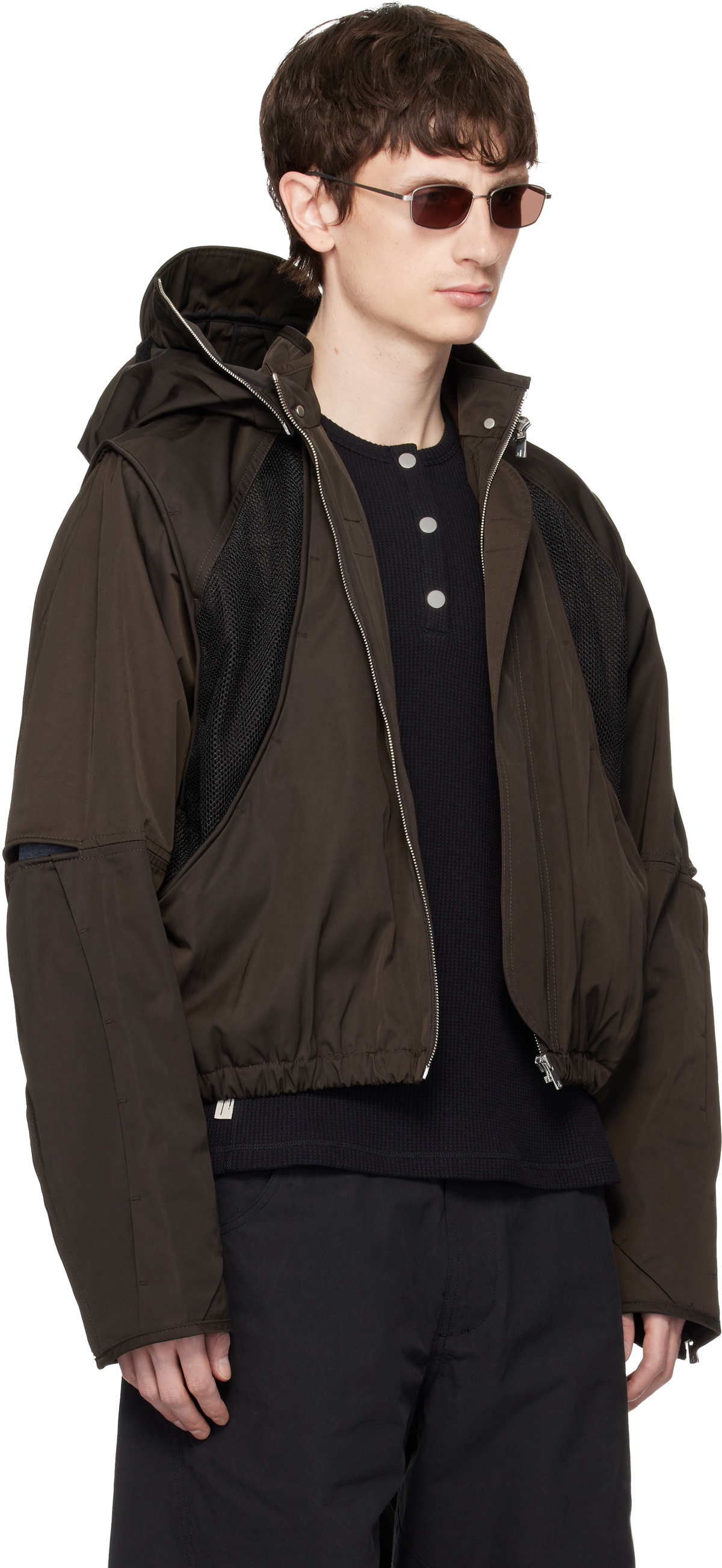 FFFPOSTALSERVICE Brown Parachute Hooded Gen 2 Jacket