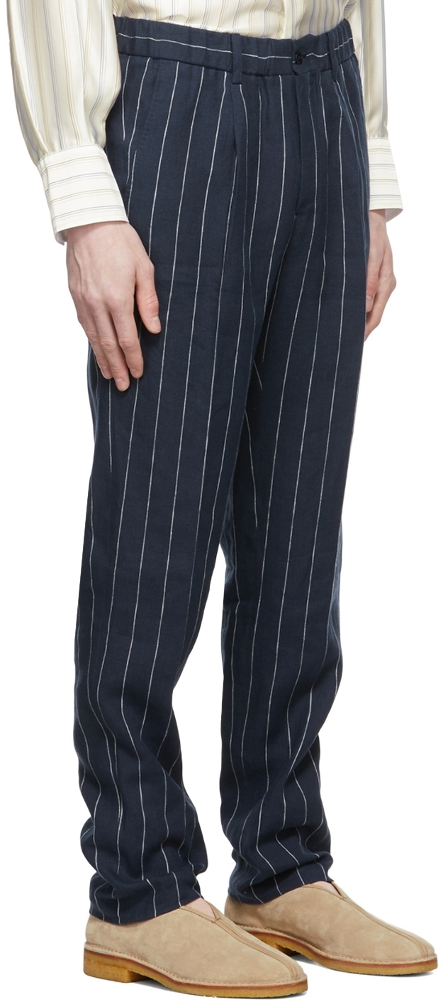 Ring Jacket Navy Linen Trousers