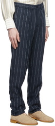 Ring Jacket Navy Linen Trousers