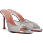 Amina Muaddi Silver Alexa Slipper 95 Heeled Sandals