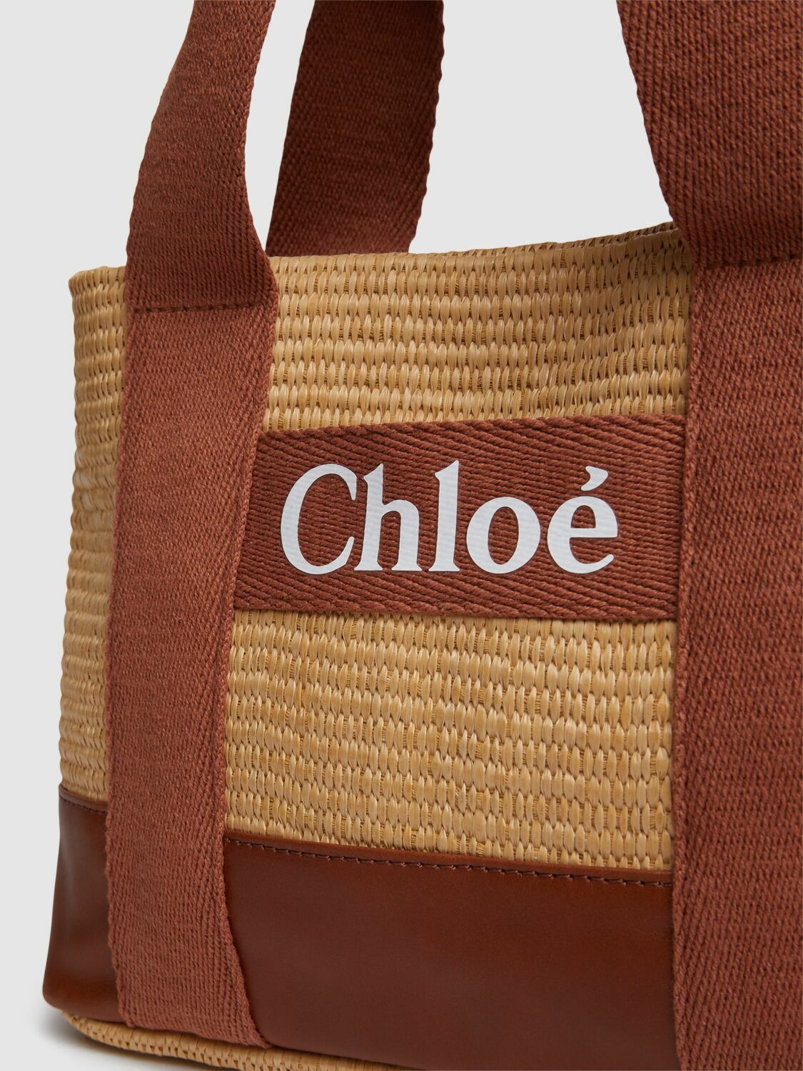 Chloe Raphael Merch CHLOÉ Raffia Effect Shoulder Bag with logo Chloe