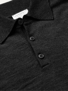 Sunspel - Slim-Fit Merino Wool Polo Shirt - Gray