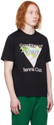 Casablanca SSENSE Exclusive Black 'Tennis Club' Icon T-Shirt