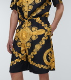 Versace - Printed silk twill shorts