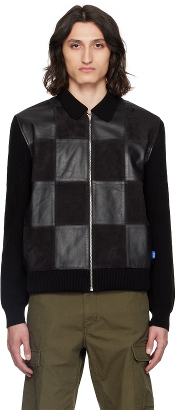 Photo: Awake NY Black Checkered Leather Jacket