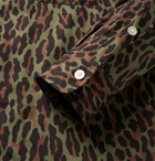 Wacko Maria - Camp-Collar Leopard-Print Cotton and Lyocell-Blend Shirt - Men - Army green