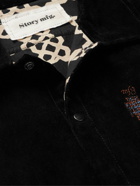 Story Mfg. - Worf Logo-Embroidered Organic Cotton-Velvet Shirt Jacket - Black